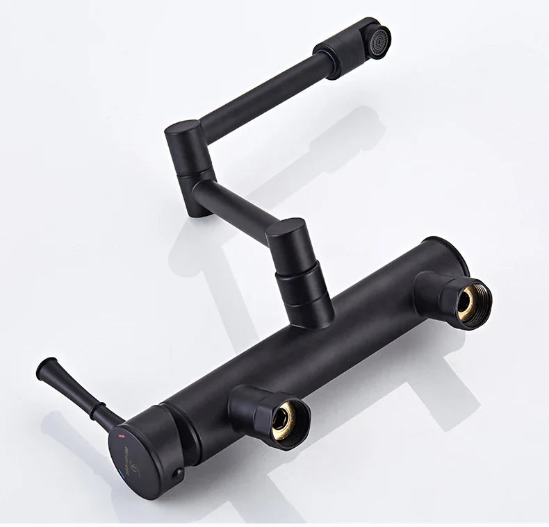 Premium Brass 360° Swivel Wall-Mount Kitchen Faucet