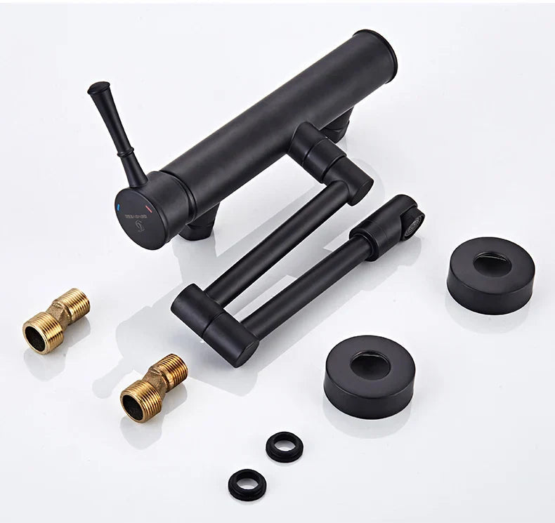 Premium Brass 360° Swivel Wall-Mount Kitchen Faucet