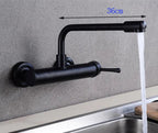 Premium Brass 360° Swivel Wall-Mount Kitchen Faucet