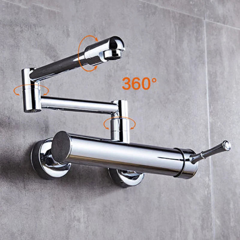 Premium Brass 360° Swivel Wall-Mount Kitchen Faucet