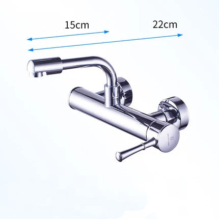 Premium Brass 360° Swivel Wall-Mount Kitchen Faucet