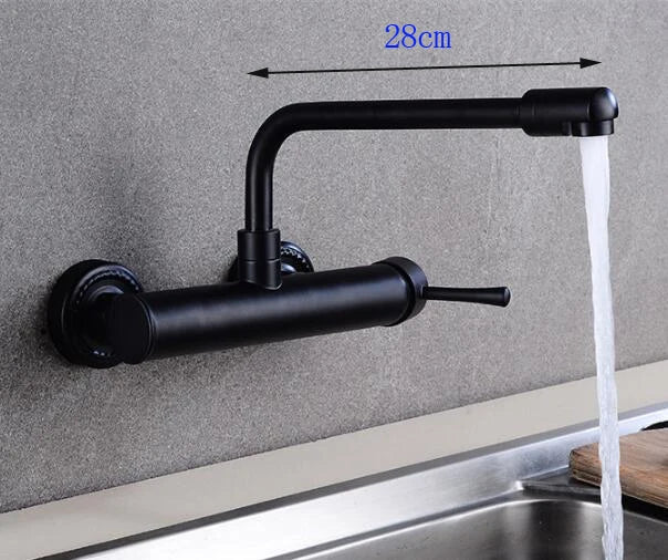 Premium Brass 360° Swivel Wall-Mount Kitchen Faucet