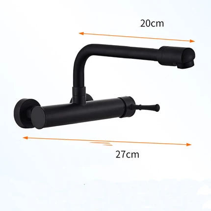 Premium Brass 360° Swivel Wall-Mount Kitchen Faucet
