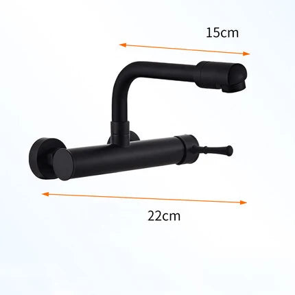 Premium Brass 360° Swivel Wall-Mount Kitchen Faucet