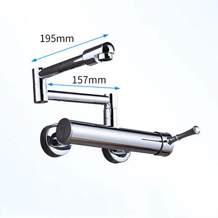 Premium Brass 360° Swivel Wall-Mount Kitchen Faucet