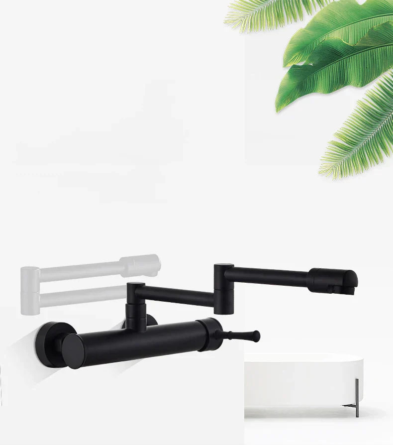 Premium Brass 360° Swivel Wall-Mount Kitchen Faucet