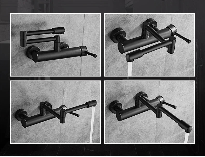 Premium Brass 360° Swivel Wall-Mount Kitchen Faucet