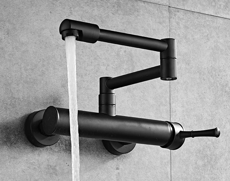 Premium Brass 360° Swivel Wall-Mount Kitchen Faucet