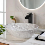 Premium Ceramic Glossy Oval Vessel Sink (Includes Drain & P-Trap)