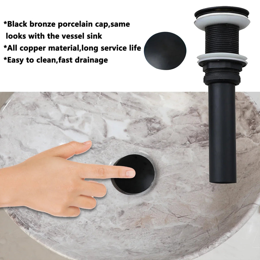 Premium Ceramic Glossy Oval Vessel Sink (Includes Drain & P-Trap)