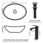 Premium Ceramic Glossy Oval Vessel Sink (Includes Drain & P-Trap)