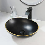 Premium Ceramic Glossy Oval Vessel Sink (Includes Drain & P-Trap)