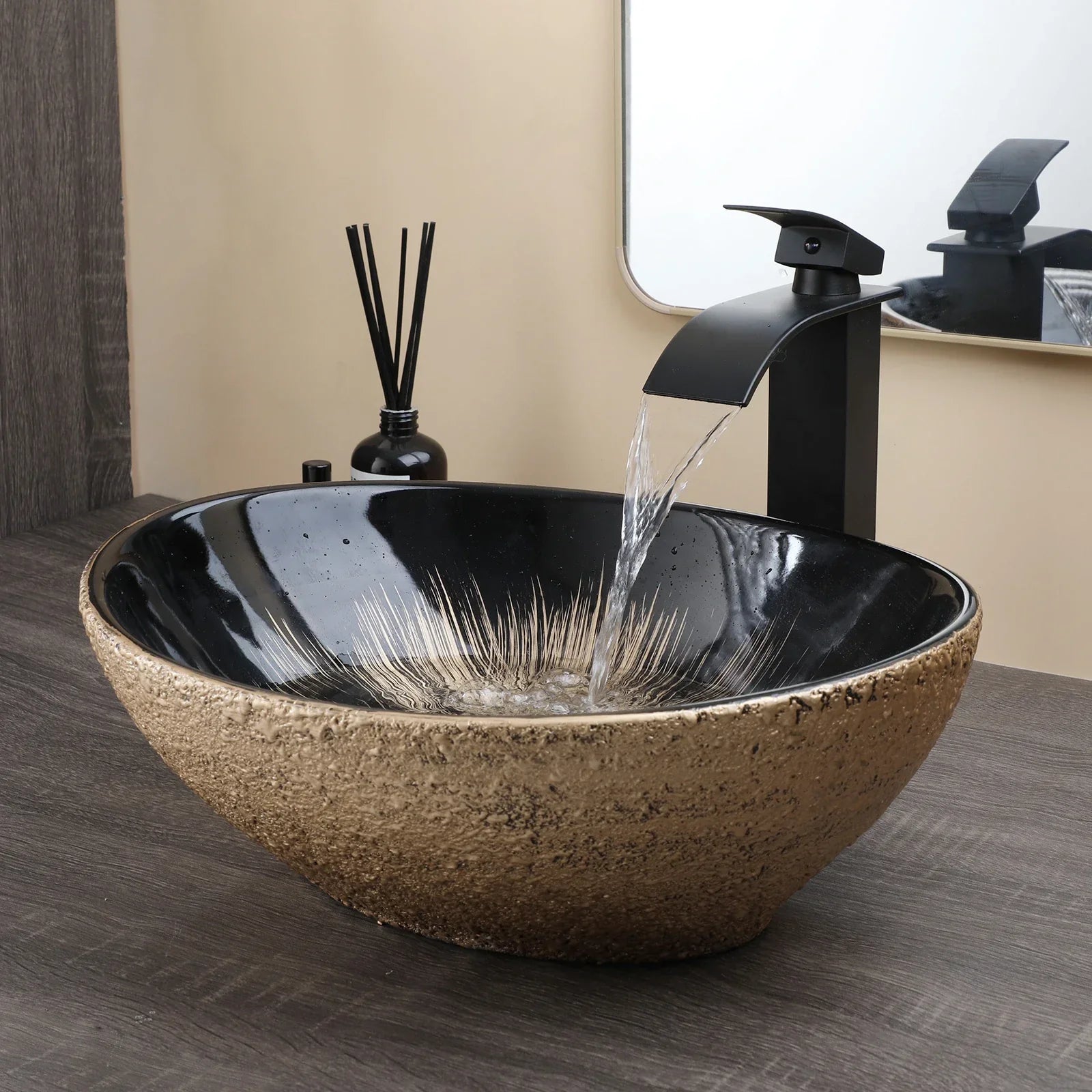 Premium Ceramic Glossy Oval Vessel Sink (Includes Drain & P-Trap)