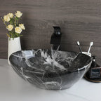 Premium Ceramic Glossy Oval Vessel Sink (Includes Drain & P-Trap)