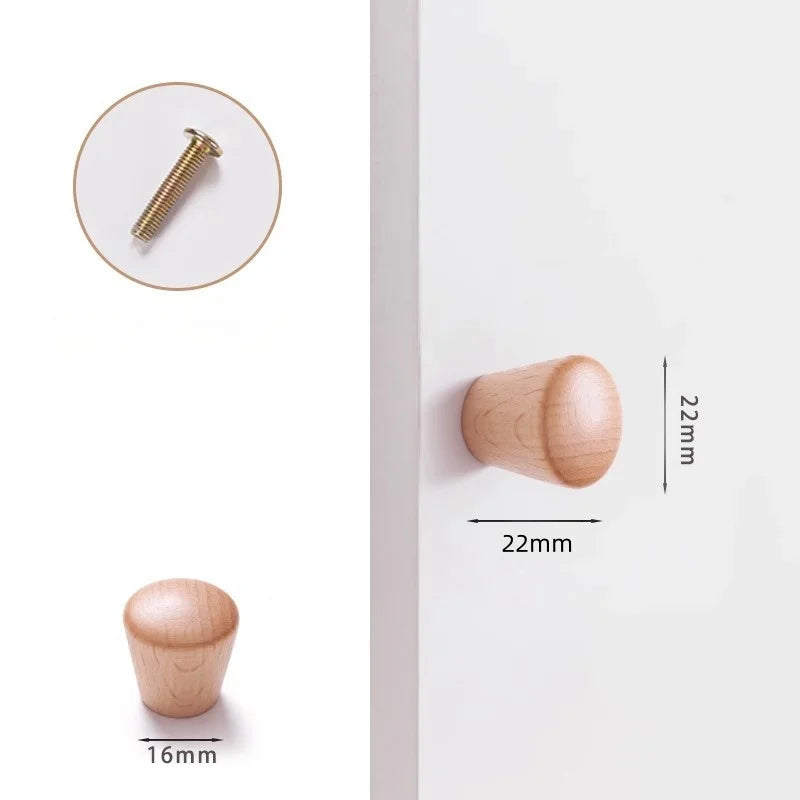 Premium Solid Wood Cabinet & Drawer Knob (Screws Included)