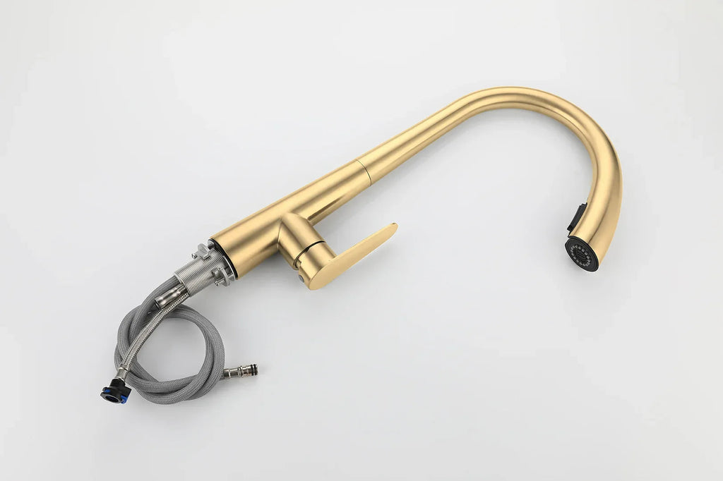 Pull-Out 304 Stainless Steel Kitchen Faucet (Deck-Mounted)