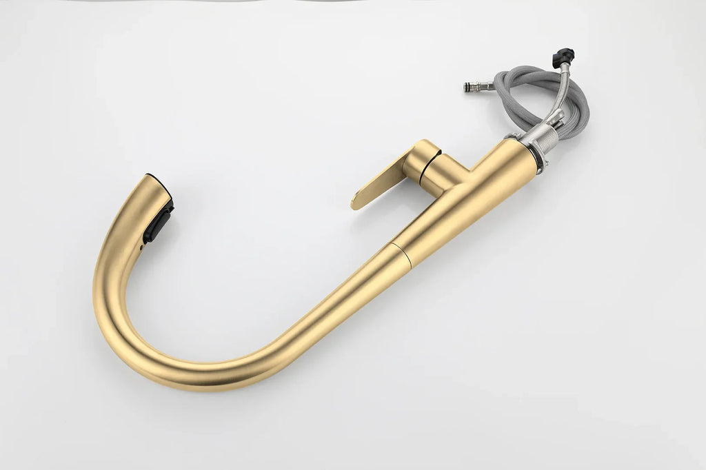 Pull-Out 304 Stainless Steel Kitchen Faucet (Deck-Mounted)