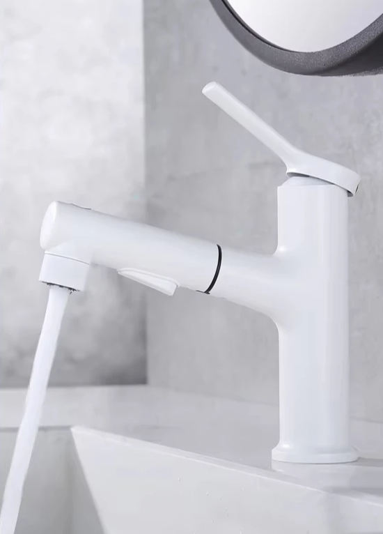 Pull-Out & Oral Rinse Brass Bathroom Sink Faucet