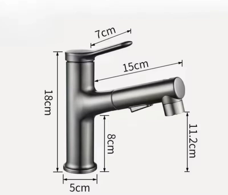 Pull-Out & Oral Rinse Brass Bathroom Sink Faucet