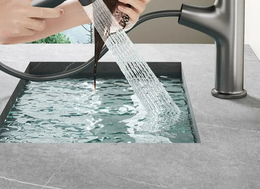 Pull-Out & Oral Rinse Brass Bathroom Sink Faucet