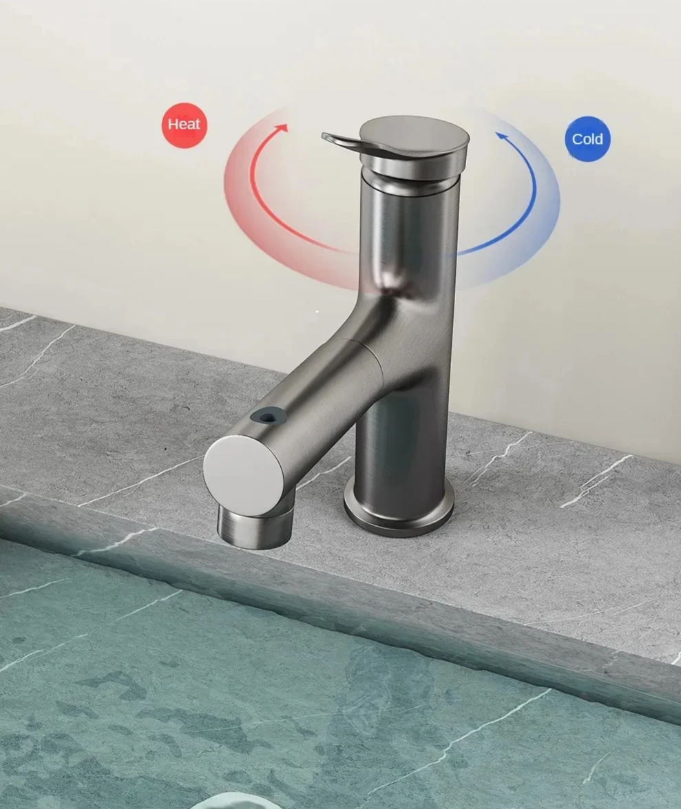 Pull-Out & Oral Rinse Brass Bathroom Sink Faucet