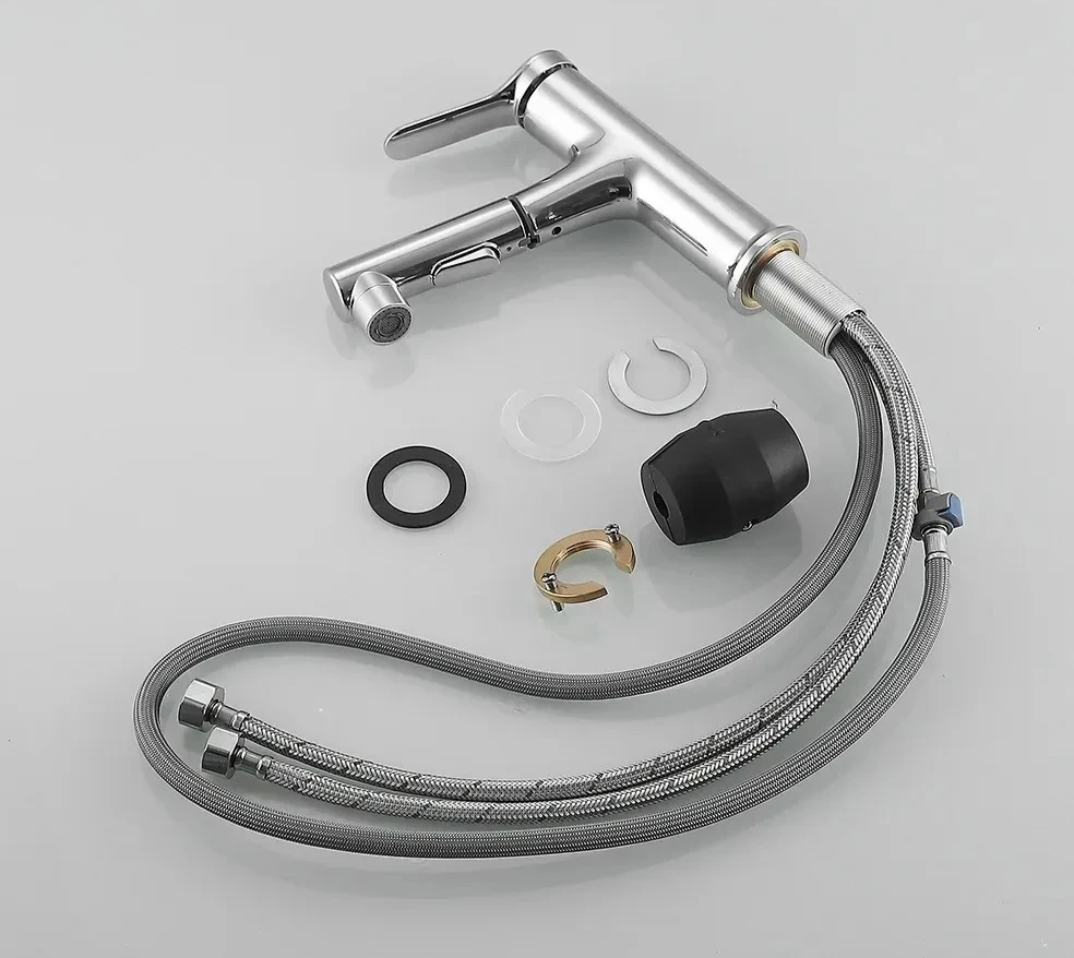 Pull-Out & Oral Rinse Brass Bathroom Sink Faucet