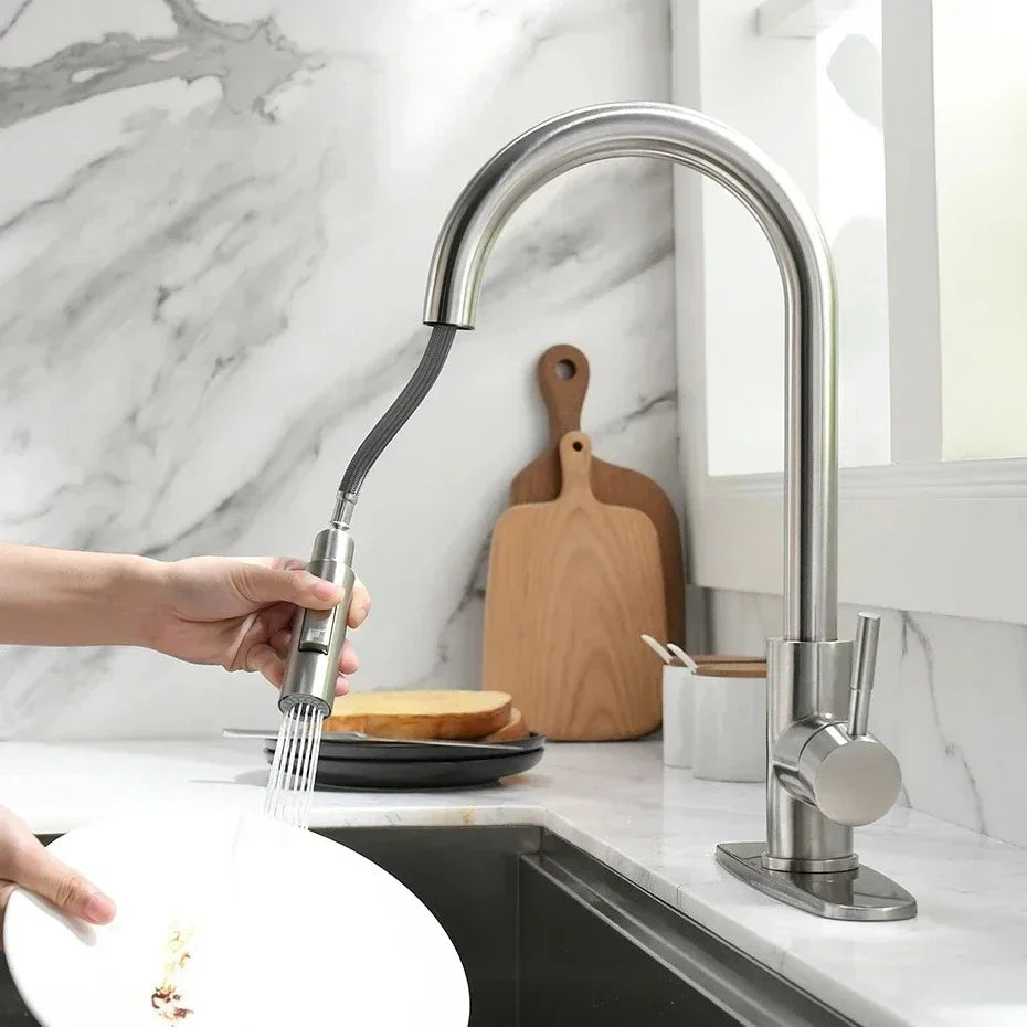 Pull-Out Single-Handle Kitchen Faucet (Deck-Mount)