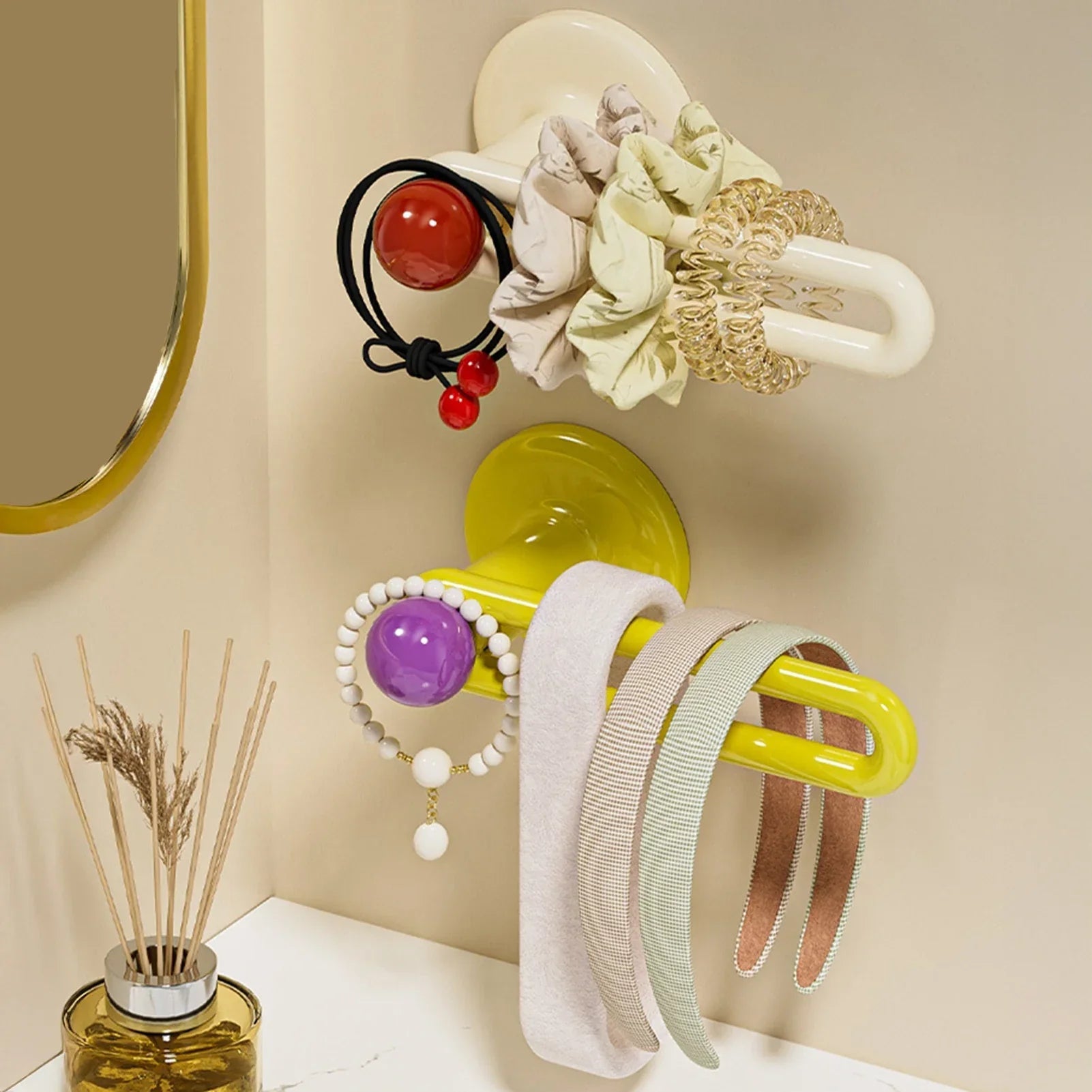 Punch-Free Water-Resistant PVC L-Shaped Wall Hook