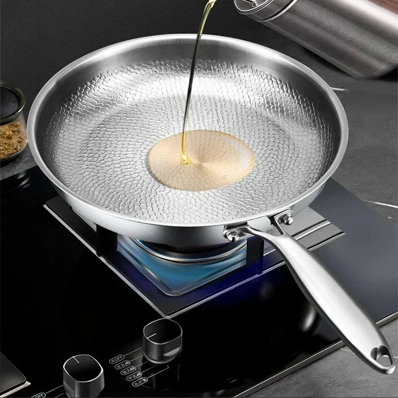 Pure Titanium Hammered Natural Non-Stick Frying Pan (Induction Compatible)