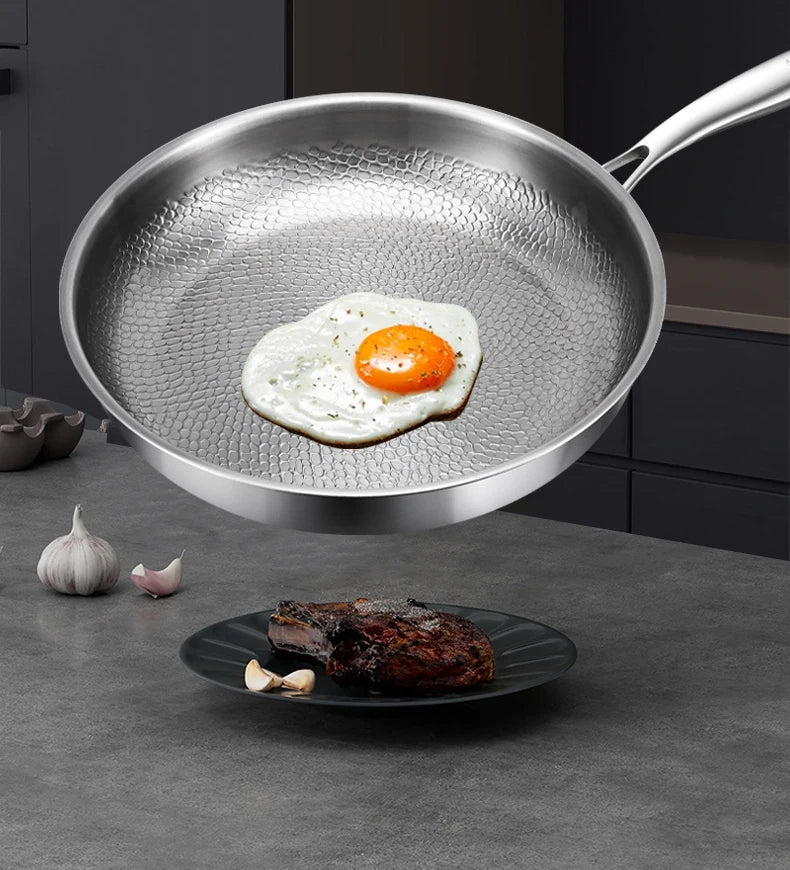 Pure Titanium Hammered Natural Non-Stick Frying Pan (Induction Compatible)