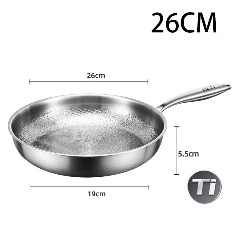 Pure Titanium Hammered Natural Non-Stick Frying Pan (Induction Compatible)