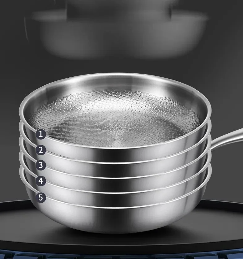 Pure Titanium Hammered Natural Non-Stick Frying Pan (Induction Compatible)