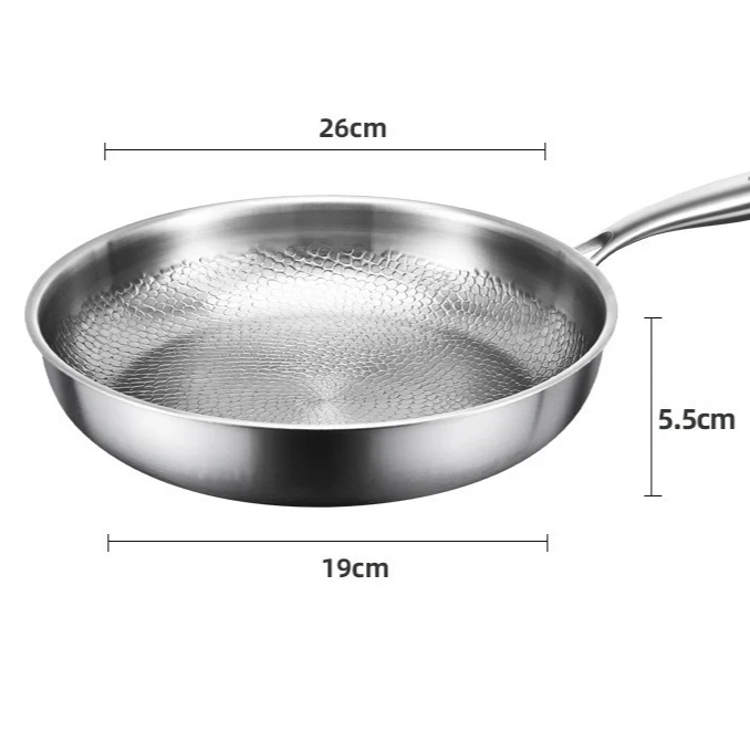 Pure Titanium Hammered Natural Non-Stick Frying Pan (Induction Compatible)