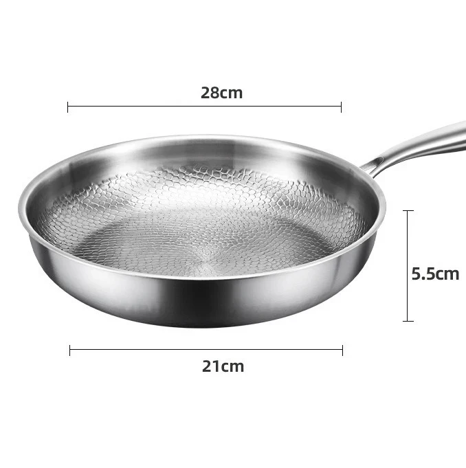 Pure Titanium Hammered Natural Non-Stick Frying Pan (Induction Compatible)