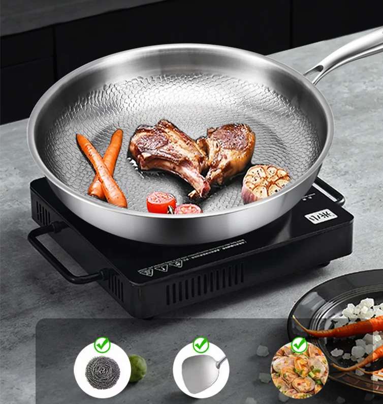 Pure Titanium Hammered Natural Non-Stick Frying Pan (Induction Compatible)