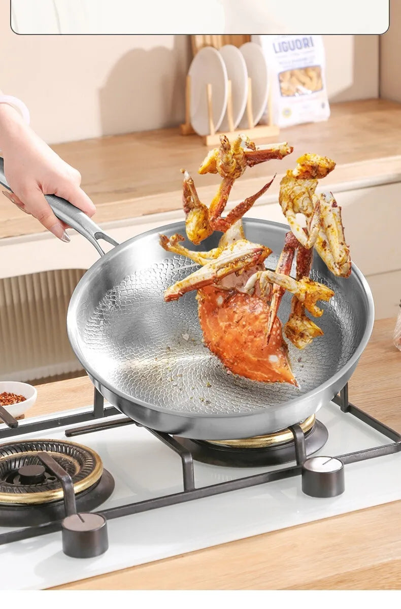 Pure Titanium Hammered Natural Non-Stick Frying Pan (Induction Compatible)