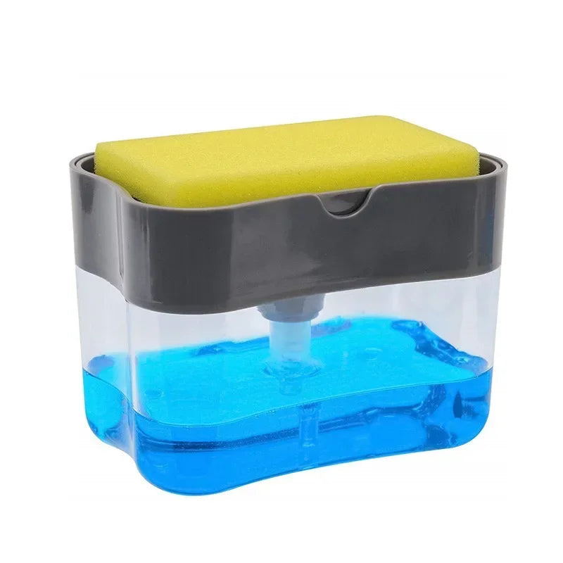 Push-Top Soap Dispenser With Sponge Holder (Includes Sponge)