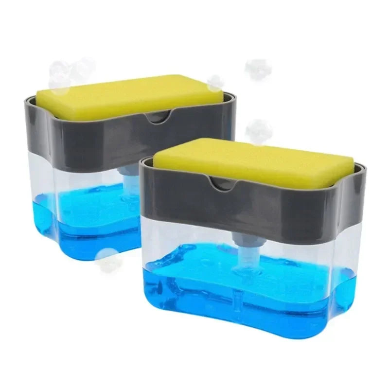 Push-Top Soap Dispenser With Sponge Holder (Includes Sponge)