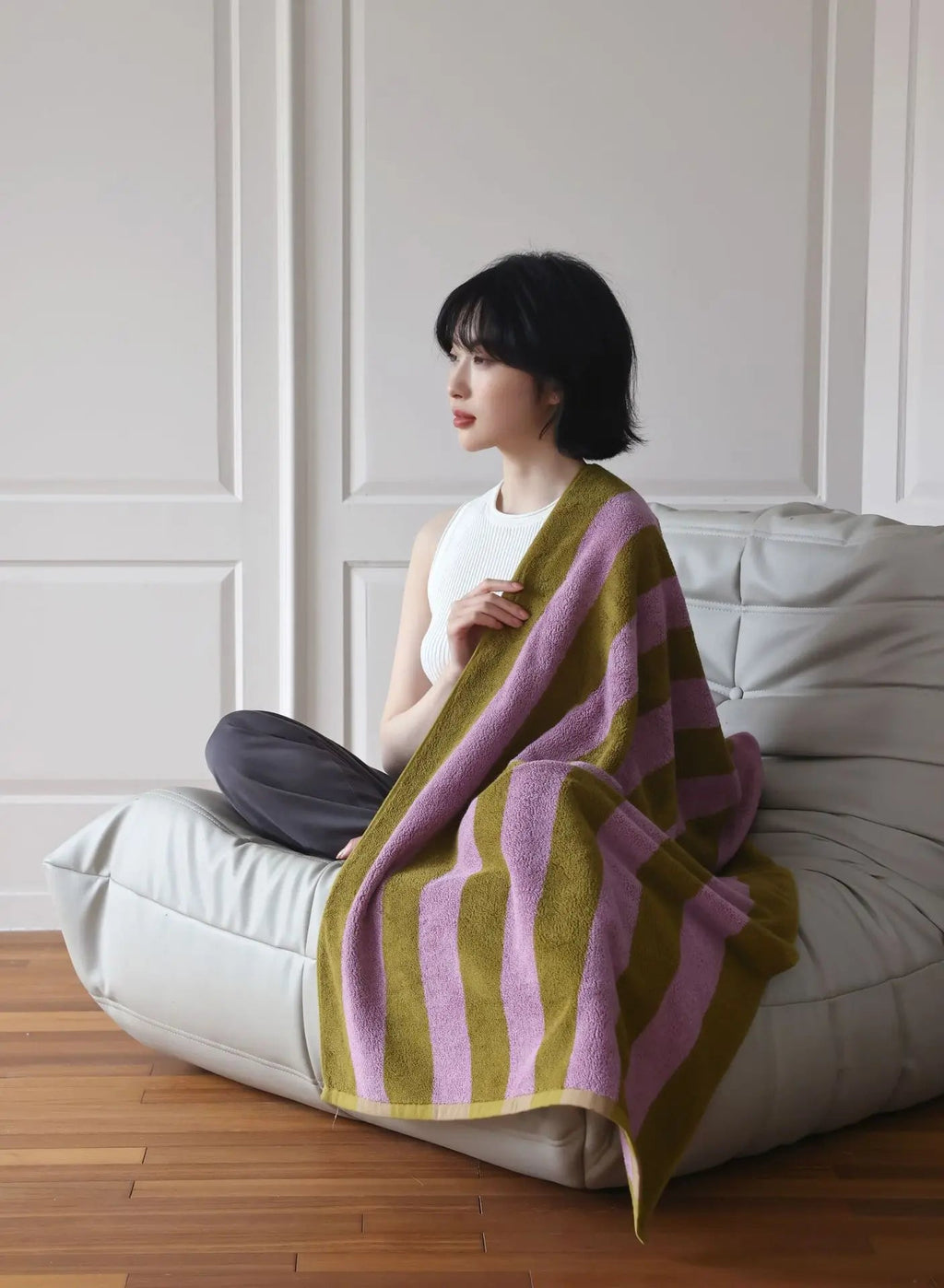 Quick-Drying Combed Cotton Striped Towel