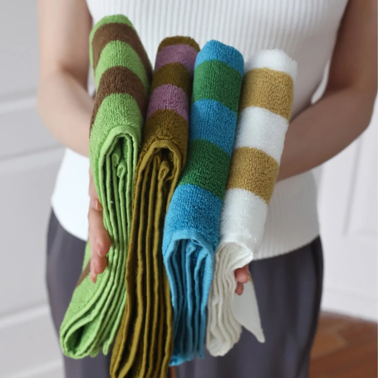 Quick-Drying Combed Cotton Striped Towel