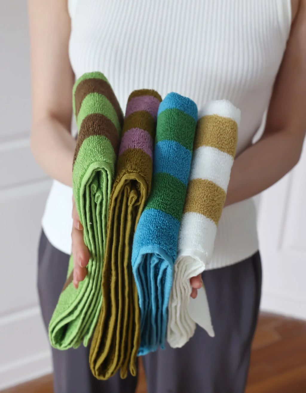 Quick-Drying Combed Cotton Striped Towel