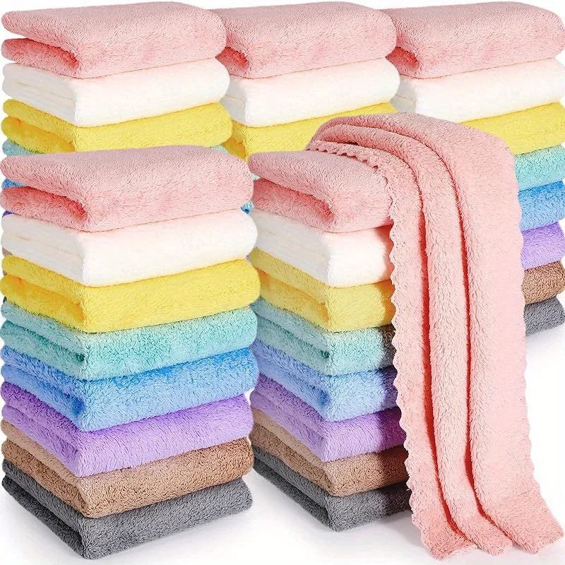 Quick-Drying Woven Polyester Washcloths (Set of 20)