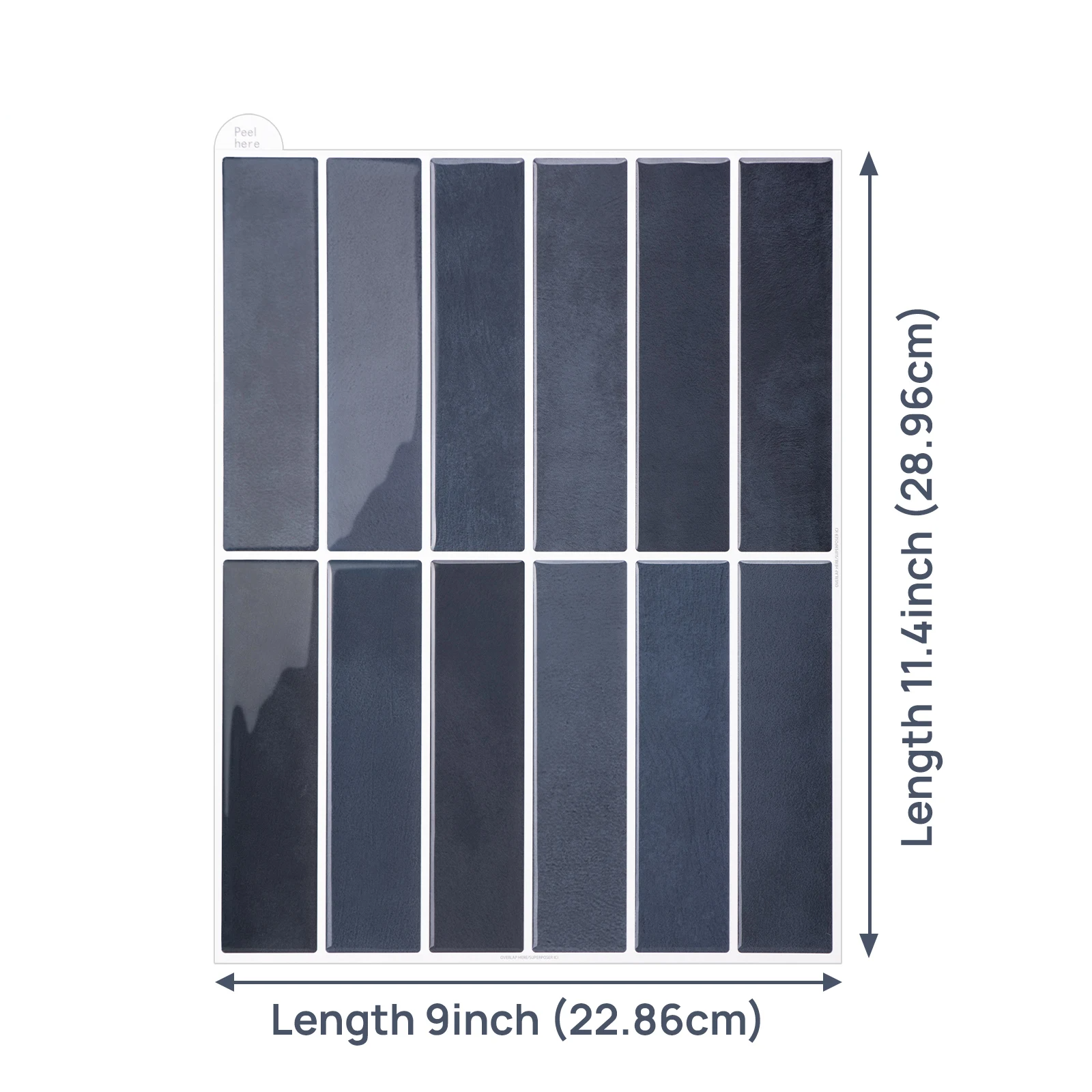 Realistic 3D Glossy Peel-And-Stick Wall Tile Sticker (Removable)