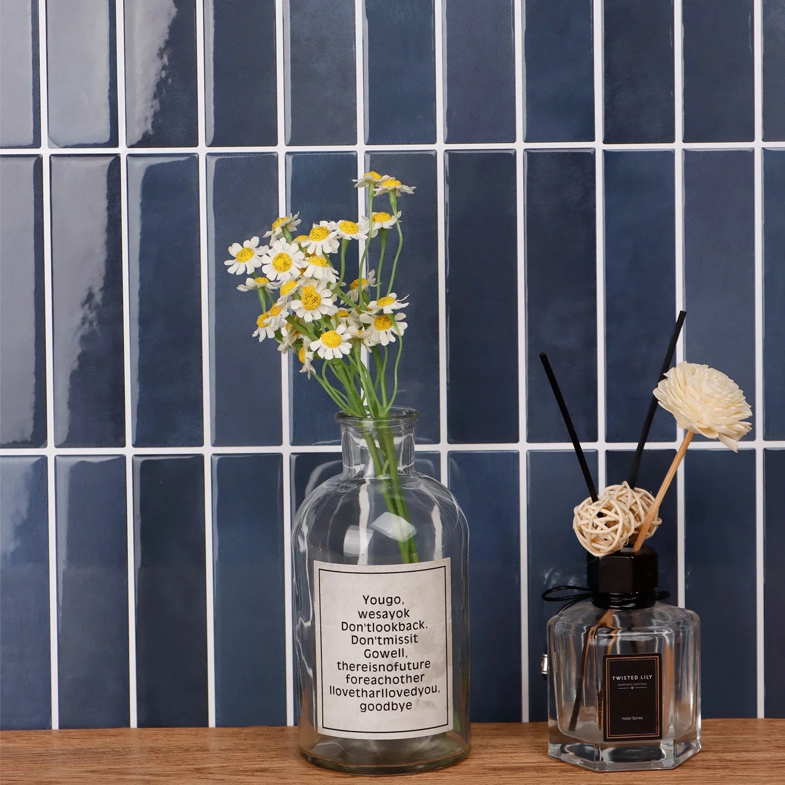 Realistic 3D Glossy Peel-And-Stick Wall Tile Sticker (Removable)