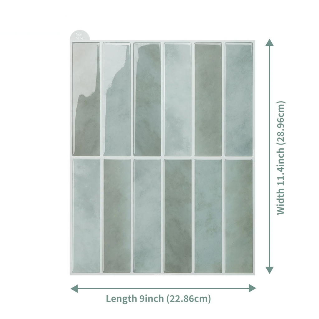 Realistic 3D Glossy Peel-And-Stick Wall Tile Sticker (Removable)