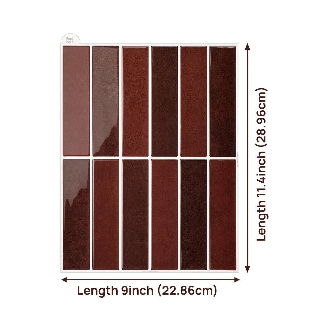 Realistic 3D Glossy Peel-And-Stick Wall Tile Sticker (Removable)
