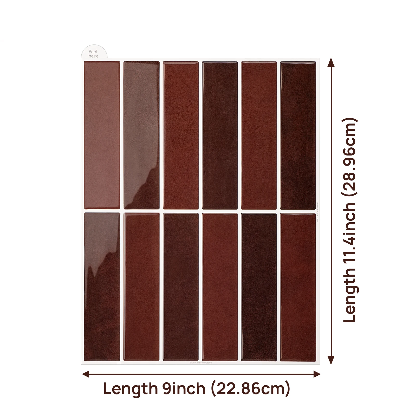 Realistic 3D Glossy Peel-And-Stick Wall Tile Sticker (Removable)