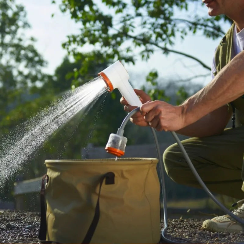 Rechargeable LED-Lit Rainfall Camping Shower