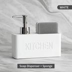 Refillable Pump & Sponge Holder Soap Dispenser (2-in-1)