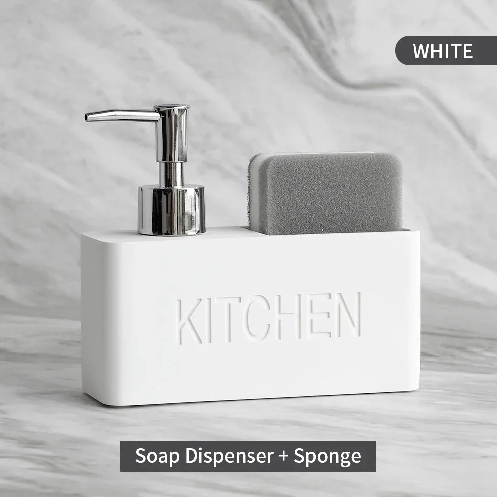 Refillable Pump & Sponge Holder Soap Dispenser (2-in-1)